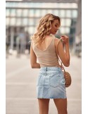 Short denim skirt with abrasions 1098 - Online store - Boutique